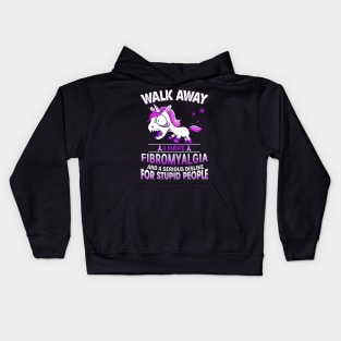 funny fibromyalgia grumpy unicorn warrior Kids Hoodie